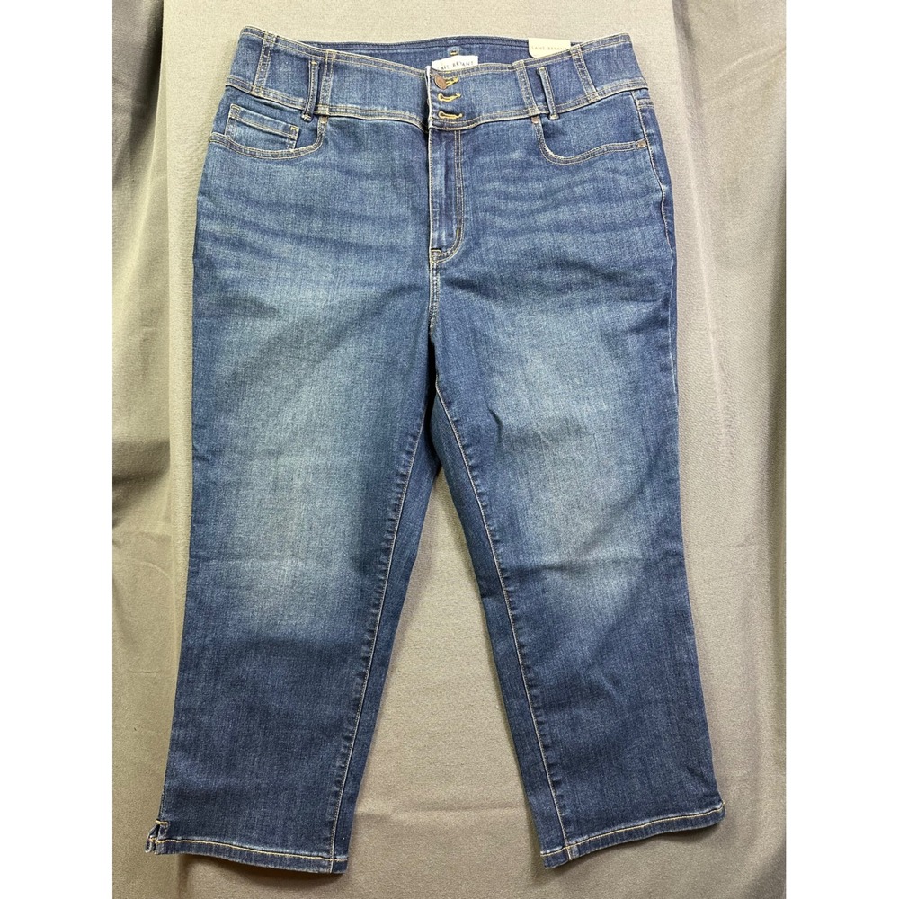 Lane Bryant T3 Tighter Tummy Straight Crop Jeans Size 18 Blue Denim High Rise